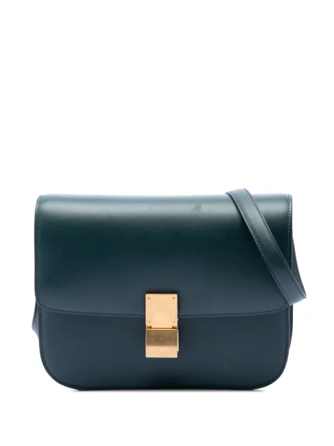 Celine Pre-Owned 2018 Medium Calfskin Classic Box crossbody bag Green LQZUN4QDEJAXVSAM