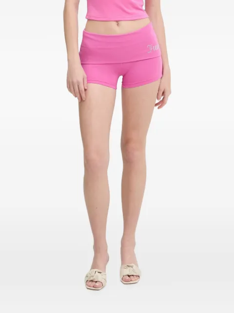 Juicy Couture rhinestone-logo mini shorts Pink JCWHS126307