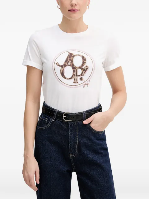 Joop! logo-print rhinestone-embellished T-shirt White 30102423