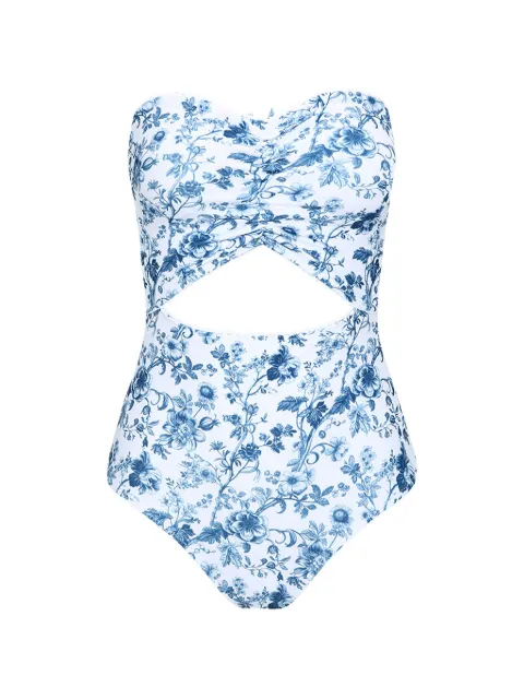 DAZE DAYZ Lavienbleu floral-print cut-out swimsuit Blue DB5F034
