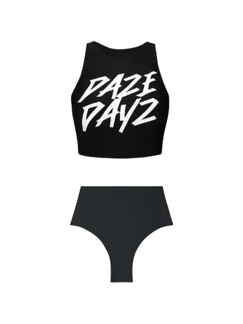 DAZE DAYZ logo-print high-waisted swimwear Black DB5D005