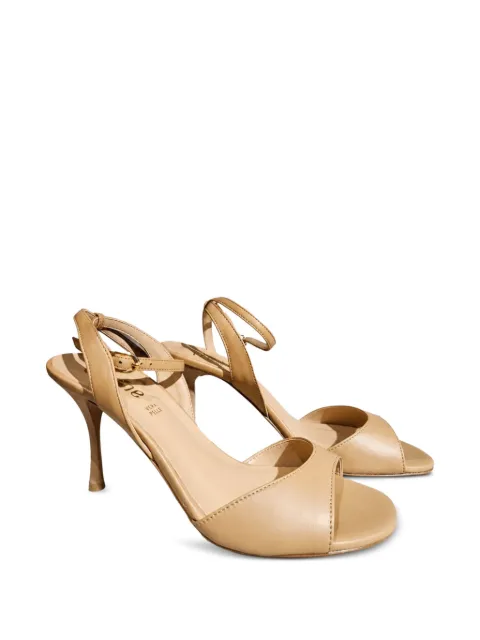 Poche Paris buckle-fastening leather sandals Neutrals FWYSABEL500306