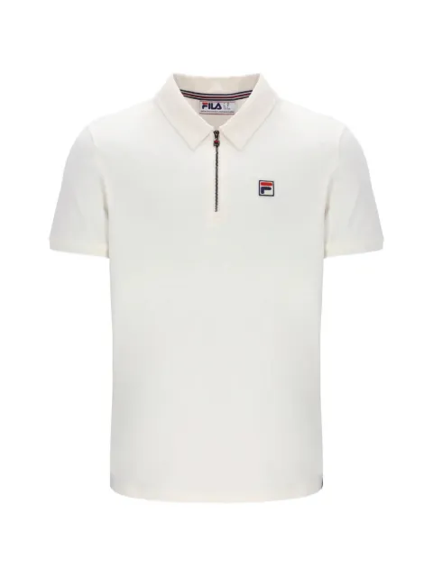 Fila Ettore logo-patch zip-fastening polo shirt White SS26MH031
