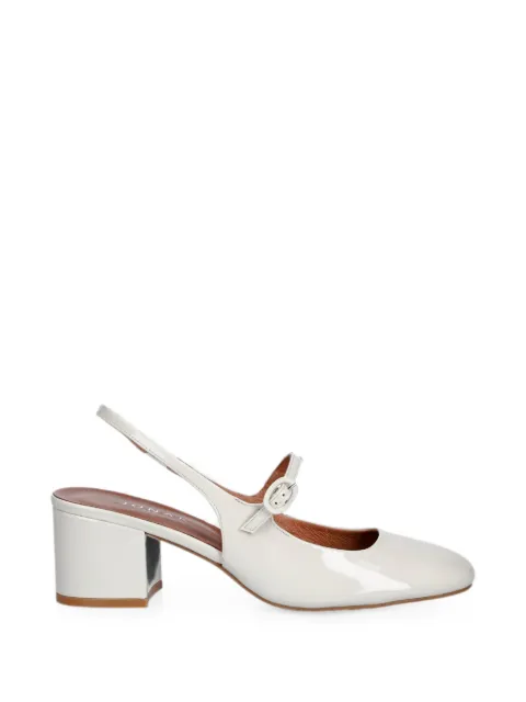 JONAK PARIS Dauphine patent-finish slingback pumps White 3800227