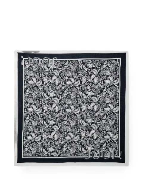 Joop! Adalia floral-print logo-border scarf Black 30101648