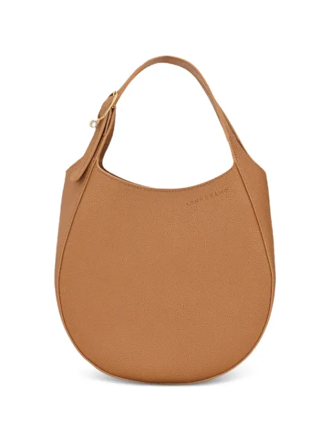 Longchamp Le Foulonné grained-leather bucket bag Brown 10328021M74