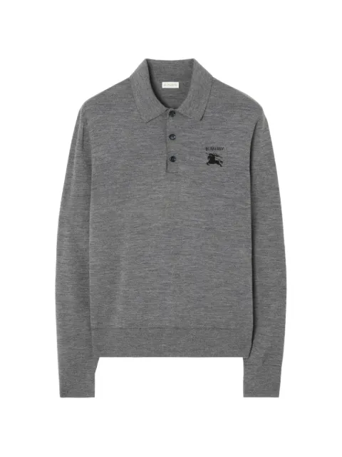 Burberry long-sleeve Knight wool polo shirt Grey 8127582