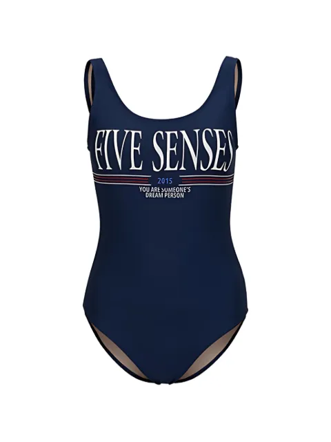 5PENING 24 Diana logo-print scoop-back swimsuit Blue W22402010105