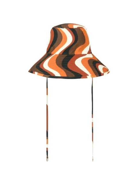 DAZE DAYZ Sunset swirl-print wide-brim hat Brown D4J056