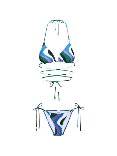 DAZE DAYZ Pado abstract-print wrap-around bikini Blue D4D098