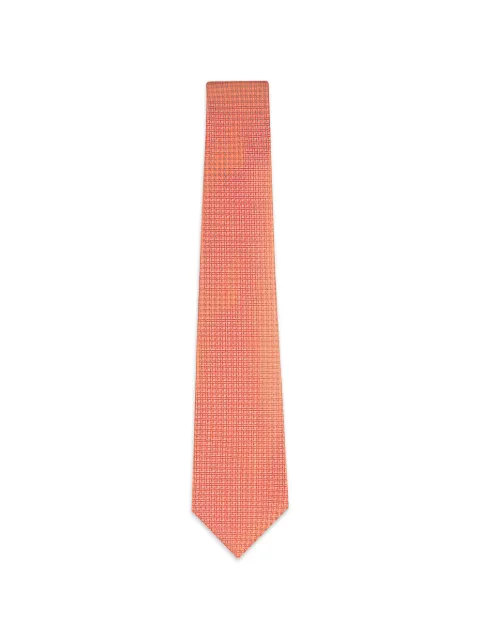 Kiton geometric-pattern silk tie Orange 8L455