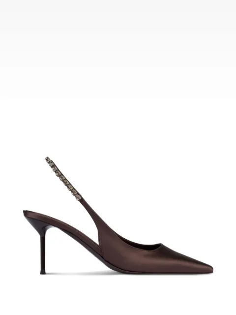 Paris Texas Lidia crystal-embellished slingback pumps Brown PX1764XSTCR