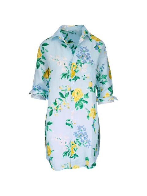 Frank & Eileen Mary floral-print shirt mini dress Blue MARYSMSL