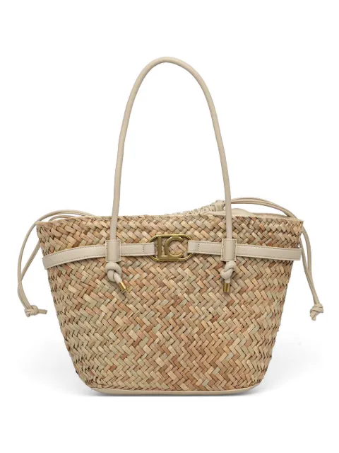 Lola Casademunt logo-plaque woven beach bag Neutrals LS2604059