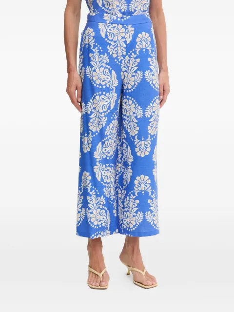 Lola Casademunt damask-print wide-leg trousers Blue LS2614037