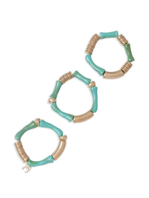 Lola Casademunt beaded logo-charm bracelets (set of three) Gold LS2603070
