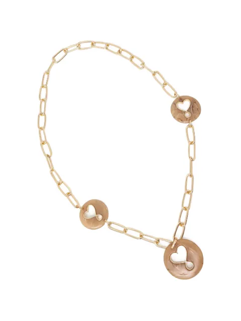 Lola Casademunt heart-charm chain-link necklace Brown LS2603027