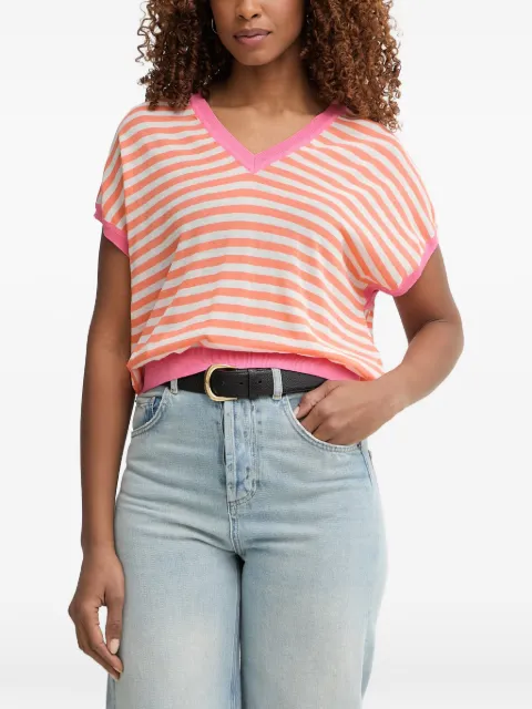 Lola Casademunt striped V-neck sweater Orange LS2611004
