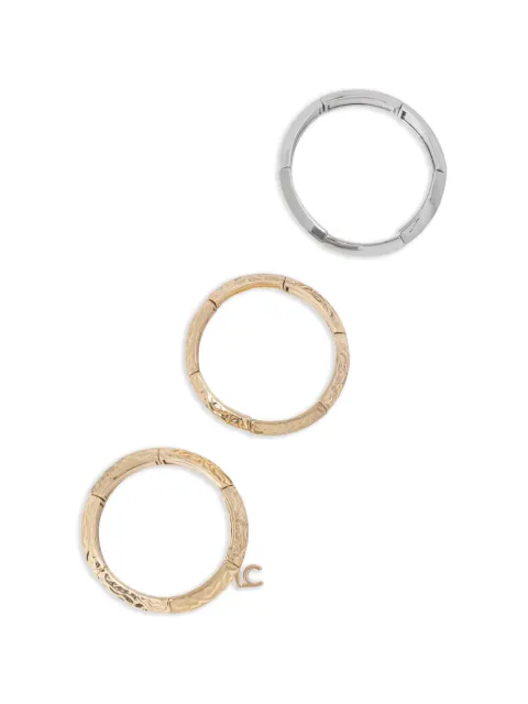 Lola Casademunt logo-charm hammered-effect bracelets (set of three) Gold LS2603043