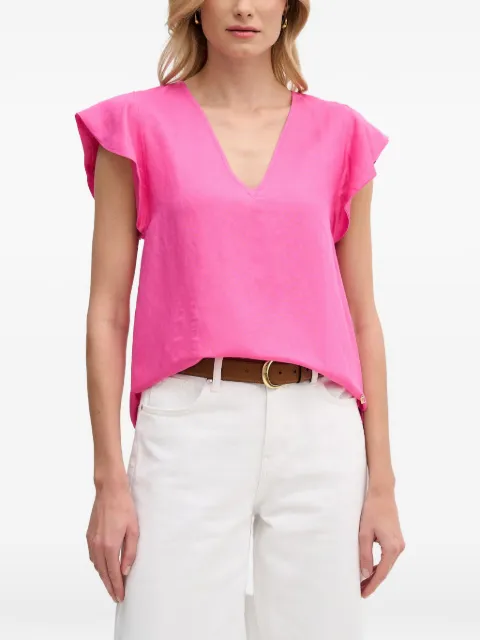 Lola Casademunt ruffled V-neck blouse Pink LS2615099