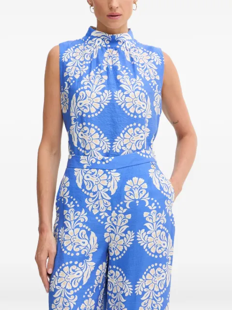 Lola Casademunt damask-print sleeveless top Blue LS2615091