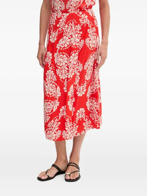 Lola Casademunt damask-print pleated midi skirt Red LS2608015