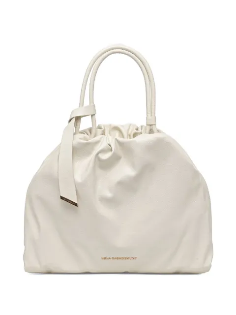 Lola Casademunt crinkled-effect knotted tote bag White LS2604066