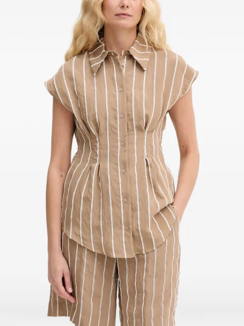Lola Casademunt striped short-sleeve shirt Neutrals MS2615054