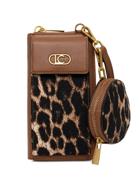 Lola Casademunt leopard-print logo-plaque wallet Brown LS2612007