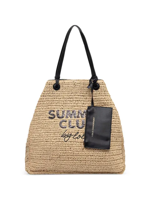 Lola Casademunt Summer Club sequin-embellished beach bag Brown LS2604057