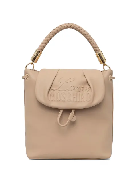 Love Moschino logo-embossed braided-handle backpack Neutrals JC4224PP0OKA0