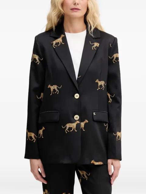 Lola Casademunt leopard-print single-breasted blazer Black LS2602024