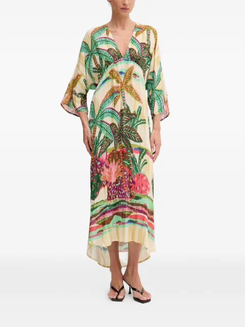 Lola Casademunt printed beaded-trim maxi dress Neutrals LS2616024