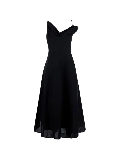 Róhe asymmetric draped midi dress Black 42033265001