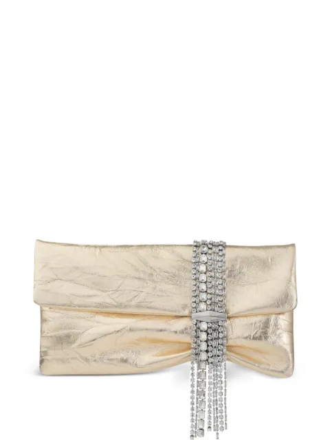 Jimmy Choo Zandra crystal-embellished clutch bag Gold ZANDRADKF