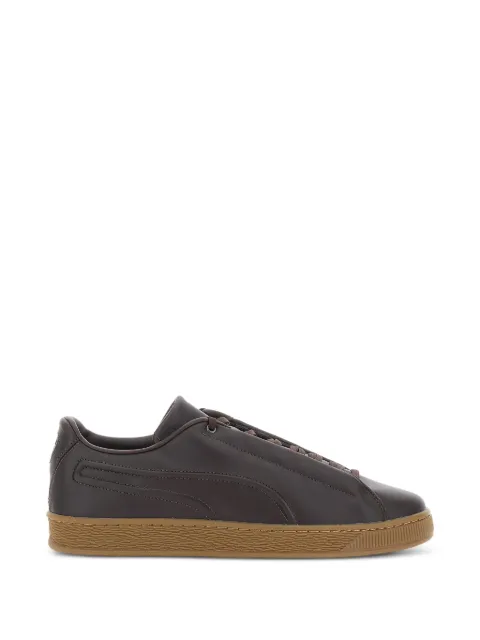 PUMA logo-embossed leather low-top sneakers Brown 40891502