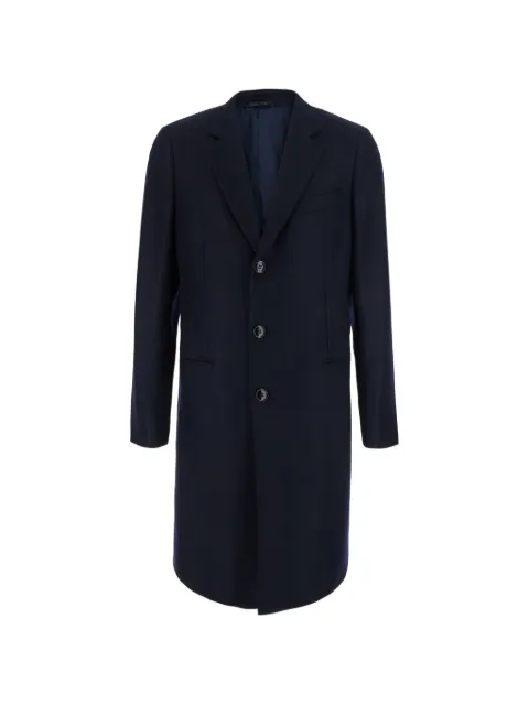 Giorgio Armani diagonal-weave single-breasted coat Blue GM000643TE2