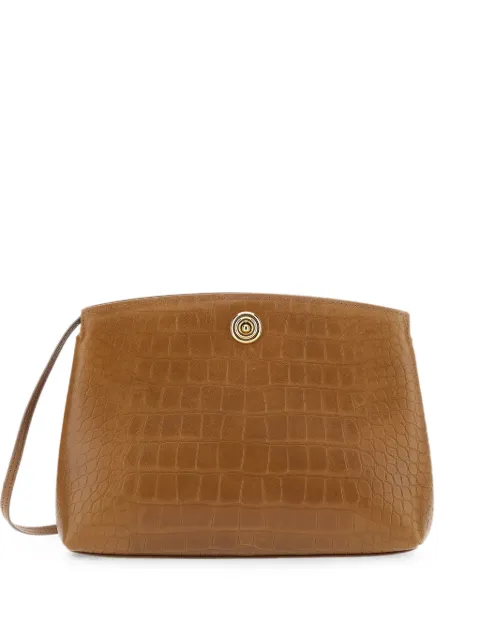 Liffner Pushlock Pouch croc-effect clutch bag Brown BA01219