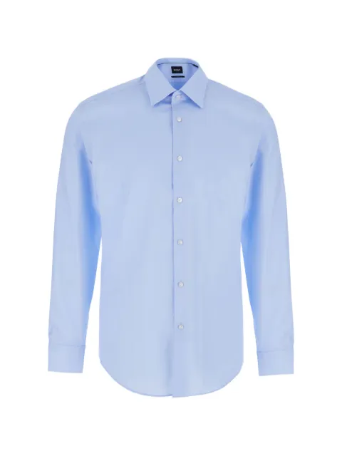 BOSS Hank One slim-fit dress shirt in wrinkle-free poplin Blue 50567299