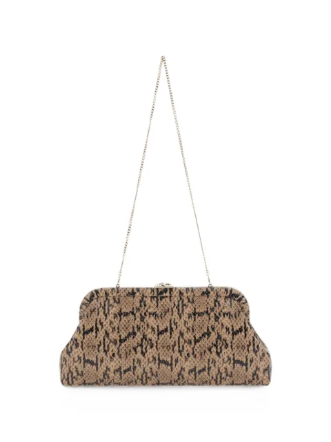 Jimmy Choo Skylar snake-effect clutch bag Neutrals SKYLARKCZCHAILIGHTGOLD