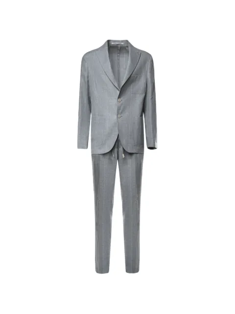 Eleventy check-pattern single-breasted suit Grey M75ABUK02TES0M00108