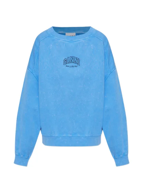 GANNI logo-print sweatshirt Blue A1060085