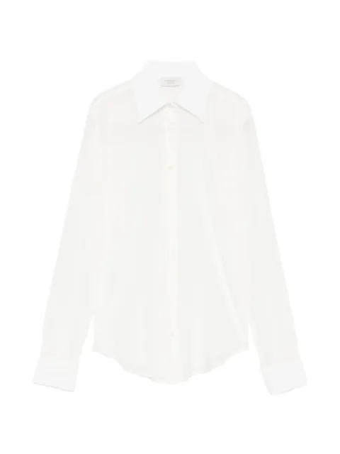 Mazzarelli Gea curved-hem shirt White 2801GEAC