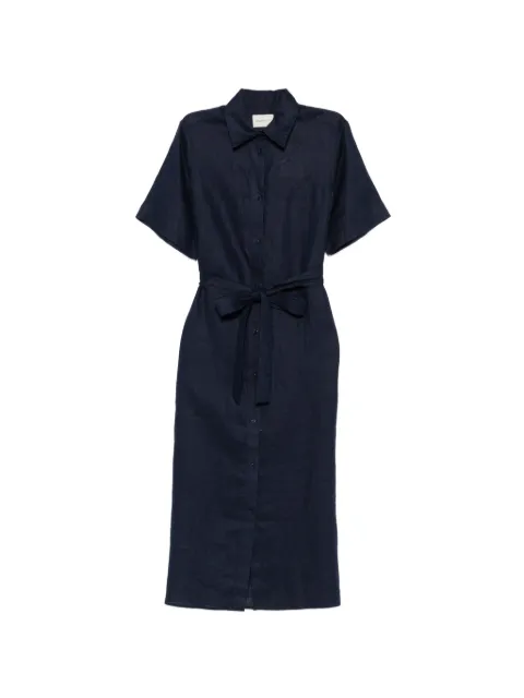 Gant belted button-fastening midi dress Blue 4503495