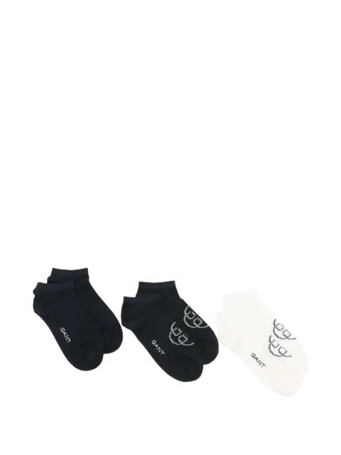 Gant logo-print ankle socks set of three Black 4960268