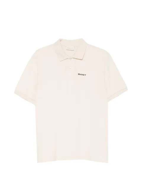 Gant logo-print piqué polo shirt Neutrals 2014113