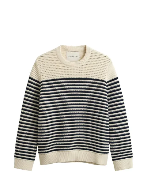 Gant striped textured-knit sweater Neutrals 4805454