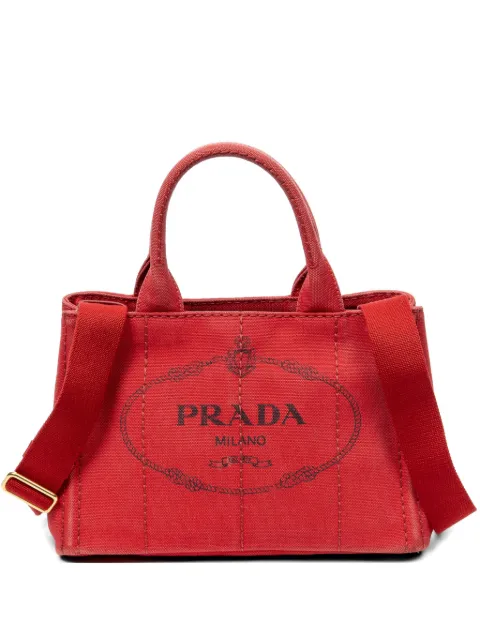 Prada Pre-Owned small Canapa tote bag Red 1BG439