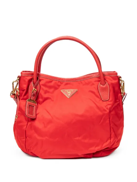 Prada Pre-Owned logo-plaque tote bag Red 172