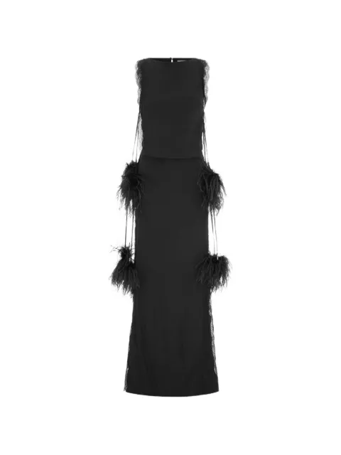 16Arlington Gabby feather-embellished gown Black G130SS2601